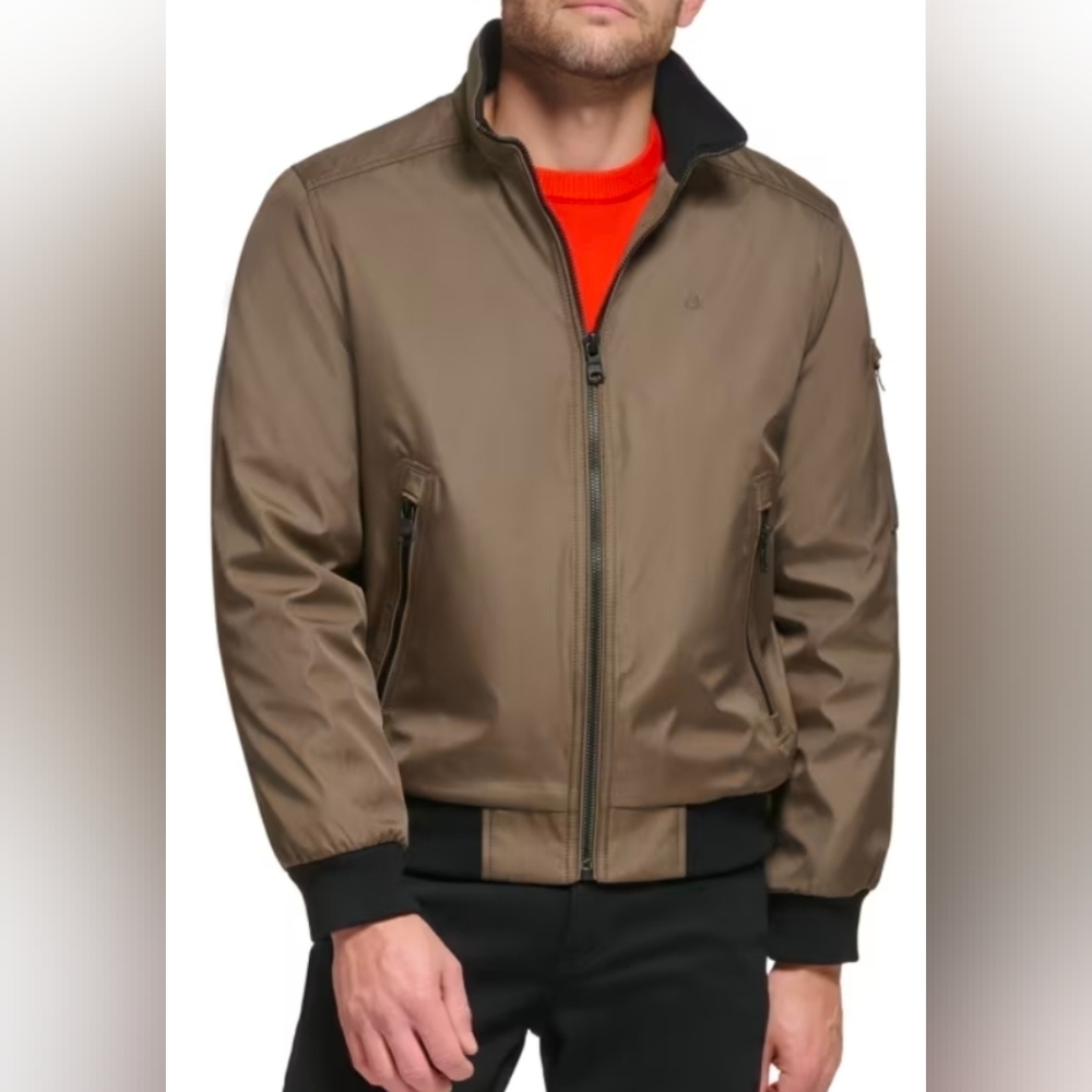 Calvin Klein Men's Size 2XL Midweight Stand Collar Ribbed Cuffs & Hem Jacket